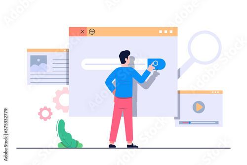 search engine concept flat illustration