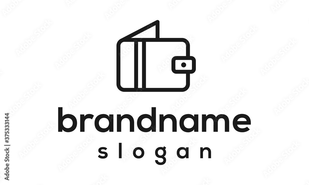 Simple wallet logo design vector Simple wallet logo design vector