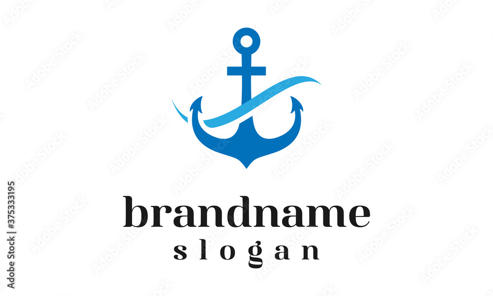 Modern anchor logo design vector Modern anchor logo design vector