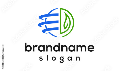 Leaf solution logo design vector