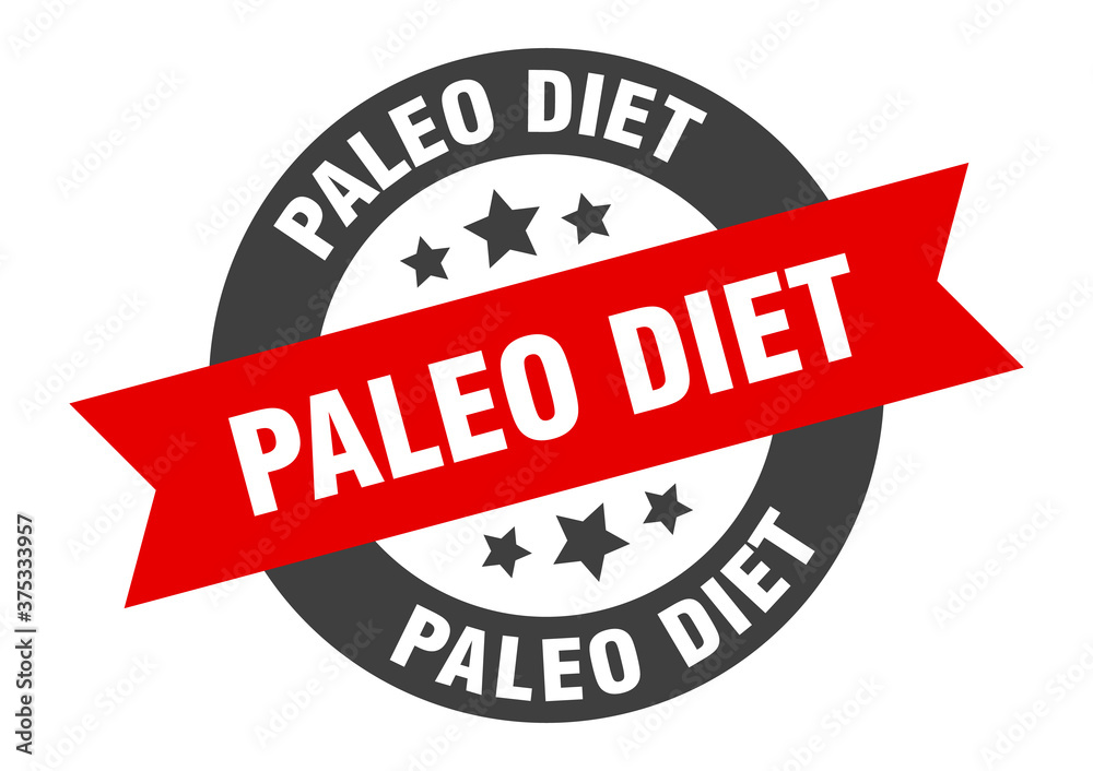 Fototapeta premium paleo diet sign. round ribbon sticker. isolated tag