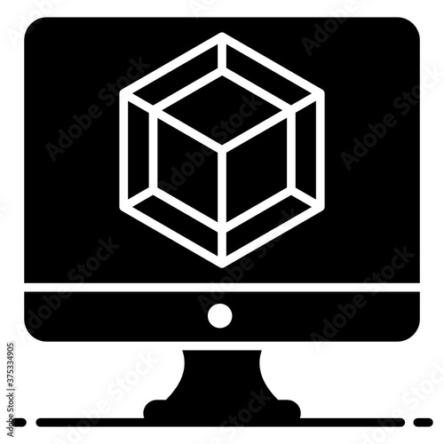 
Flat vector icon of 3d modeling, entity  
