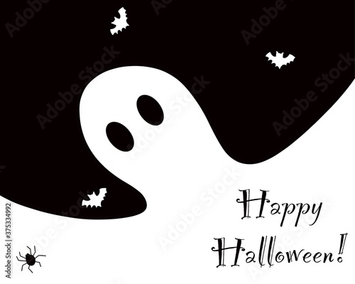 illustration of a halloween background greeting card template