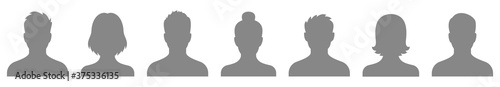 Avatar set. Profile icon set. People icon. Man head. Woman head. Male and female avatars. Vector illustration