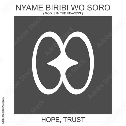 vector icon with african adinkra symbol Boa Me Na Me Mmoa Wo. Symbol of cooperation and interdependence