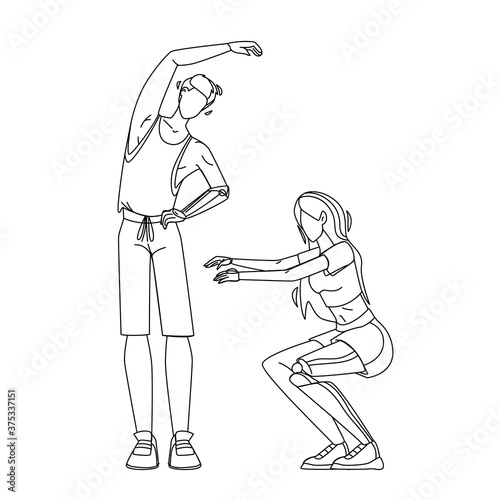 People With Bionic Limbs Fitness Exercising Vector
