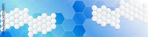 Hi-tech background design. The concept of chemical engineering, genetic research, innovative technologies. Hexagonal background for digital technology, medicine, science, research and healthcare.