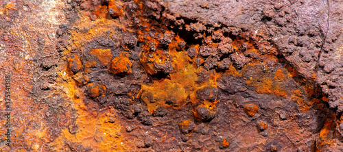 Detailed closeup macro photo of rust on the HMQS Gayundah shipwreck at Woody Point, Queensland