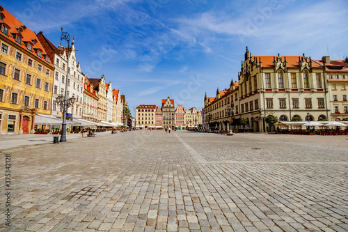 Stare miasto wrocław rynek plac kamienice photo