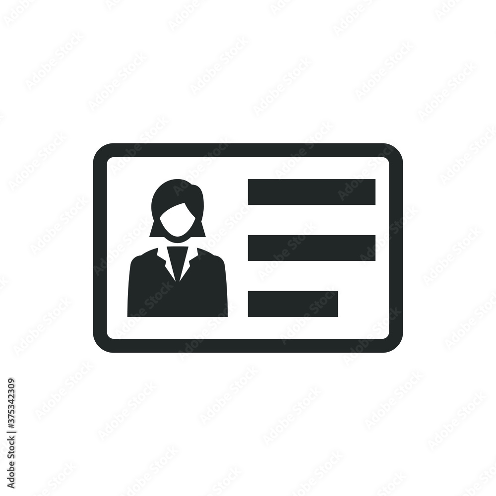 Businesswoman name card icon Businesswoman name card icon