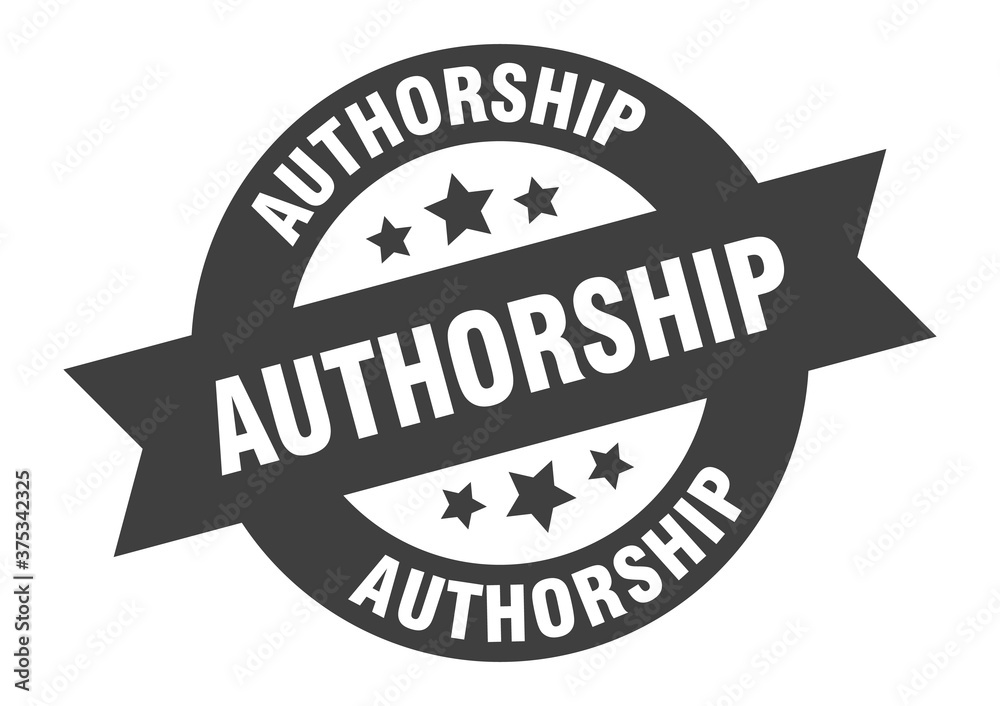 Obraz premium authorship sign. round ribbon sticker. isolated tag