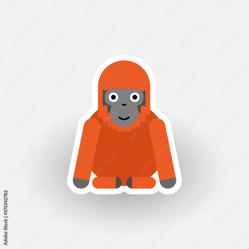 Fototapeta premium Happy Orangutan cartoon character