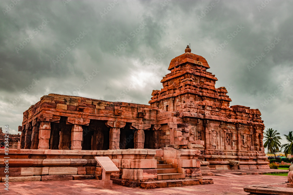 sangameshwara temple pattadakal breathtaking stone art from different angle with dramatic sky