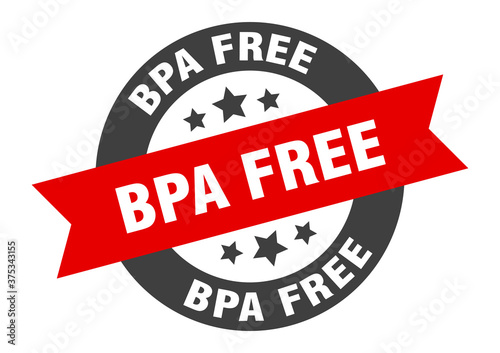 bpa free sign. round ribbon sticker. isolated tag