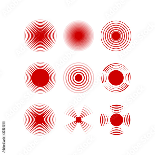 Pain Signs Thin Line Icon Set. Vector