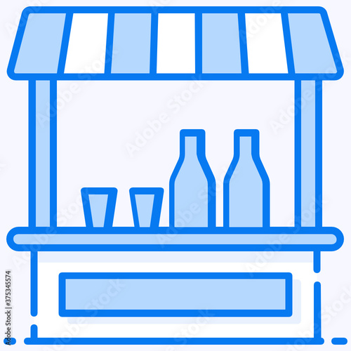 
Outdoor vendor stall, drinks kiosk icon
