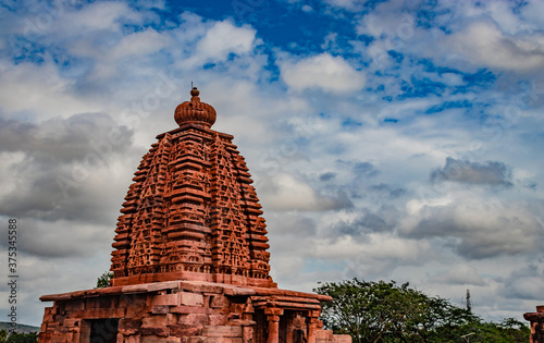 Galaganatha Temple pattadakal breathtaking stone art from different angle with amazing sky photo