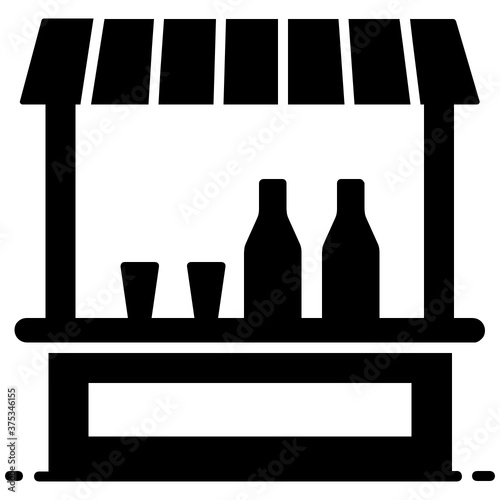 
Outdoor vendor stall, drinks kiosk icon
