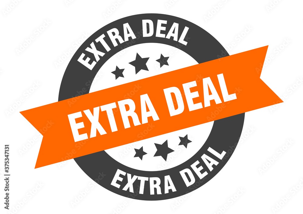 Fototapeta premium extra deal sign. round ribbon sticker. isolated tag