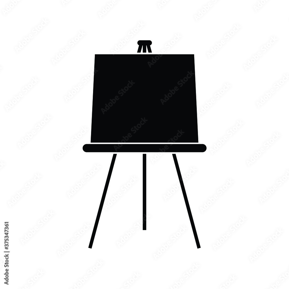 Art easel with blank canvas, vector illustration Art easel with blank canvas, vector illustration