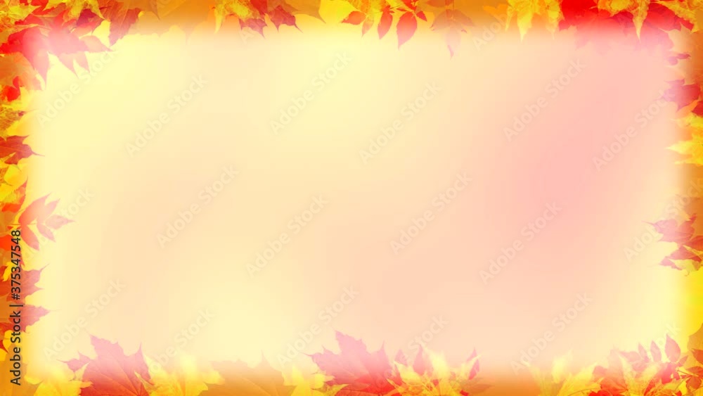 Autumn background with yellow leaves around the edges of the frame Autumn background with yellow leaves around the edges of the frame