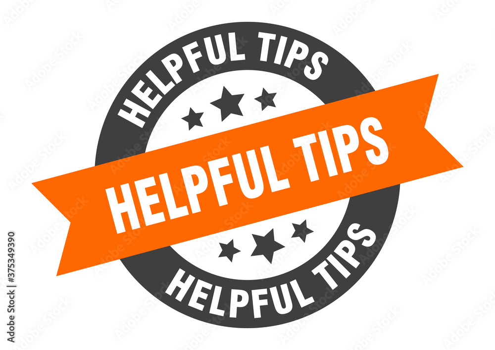 Fototapeta premium helpful tips sign. round ribbon sticker. isolated tag