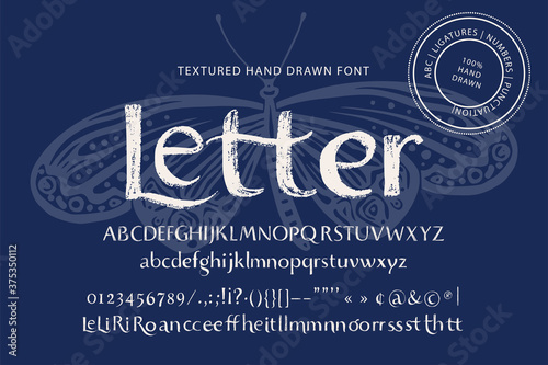 Handwritten font. Typography creative alphabet with ligature letters. Modern lettering abc set for text and logo design. Vector typeface.