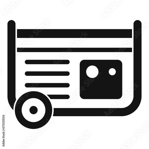 Diesel generator icon. Simple illustration of diesel generator vector icon for web design isolated on white background