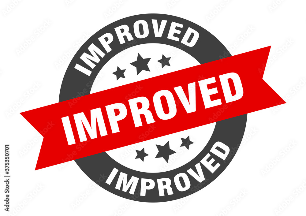 Fototapeta premium improved sign. round ribbon sticker. isolated tag