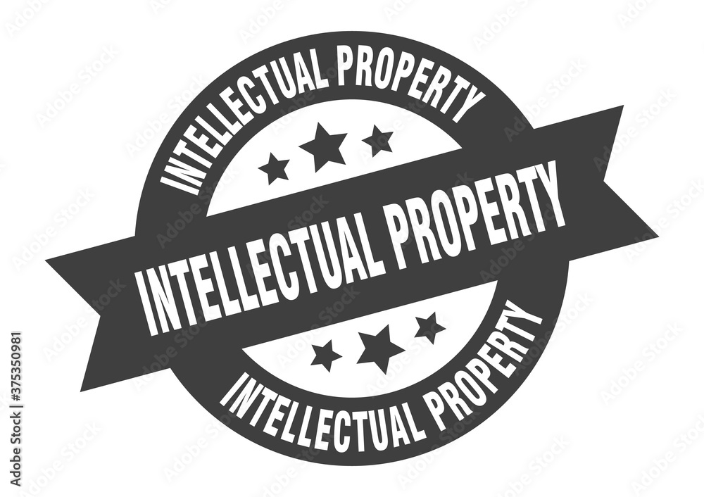 Fototapeta premium intellectual property sign. round ribbon sticker. isolated tag