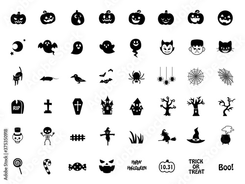 ハロウィン シンプルなアイコン素材集