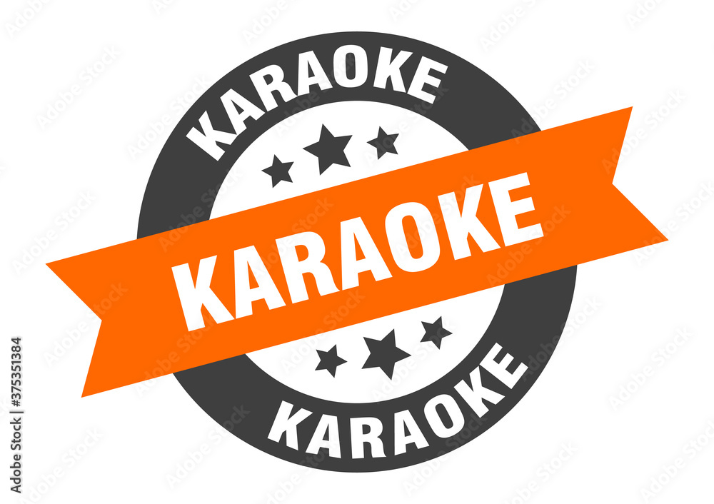 Fototapeta premium karaoke sign. round ribbon sticker. isolated tag