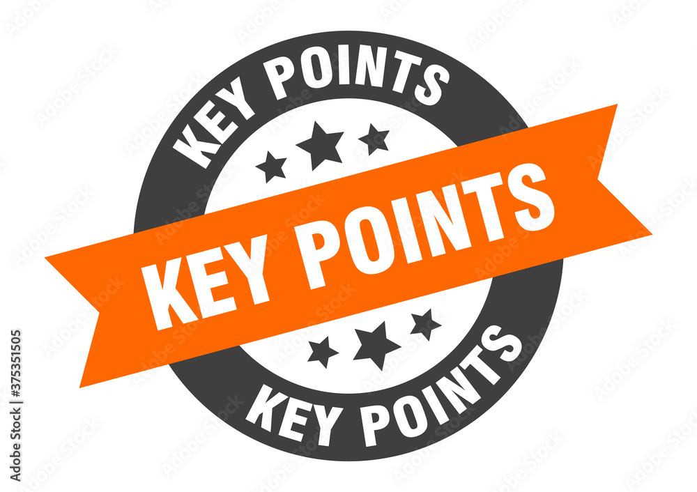 Fototapeta premium key points sign. round ribbon sticker. isolated tag