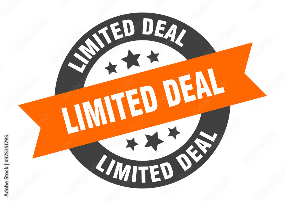 Fototapeta premium limited deal sign. round ribbon sticker. isolated tag