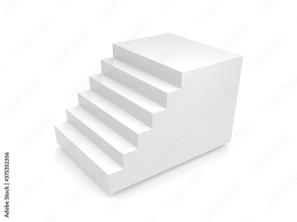 3d stairs on white background