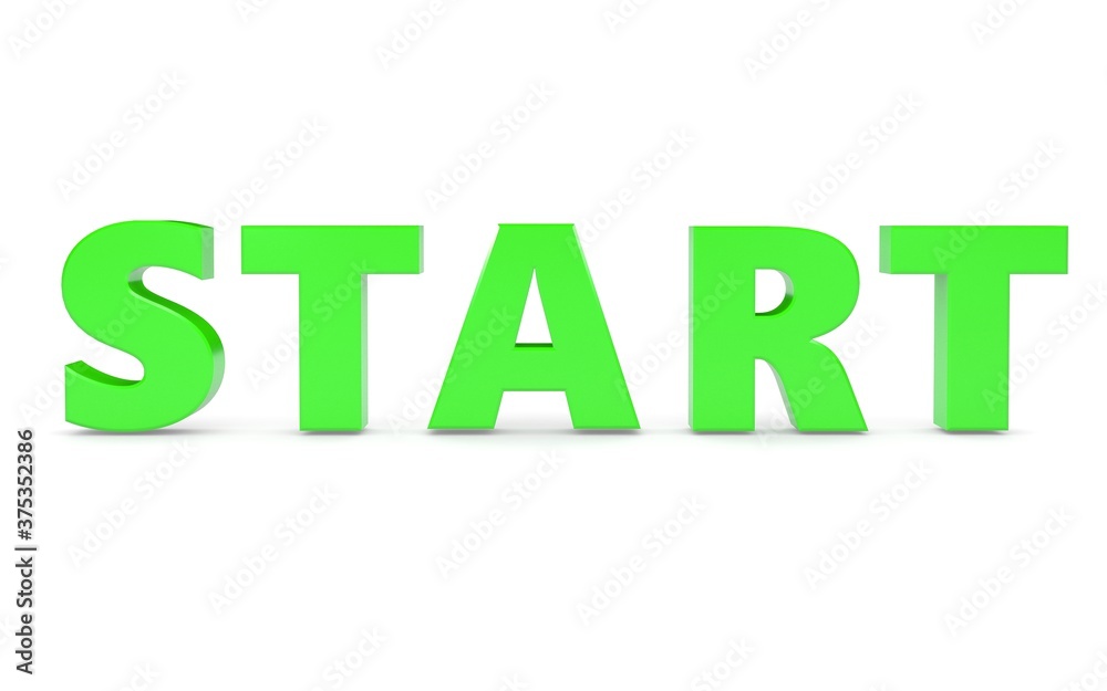 3D word start on white background 3D word start on white background