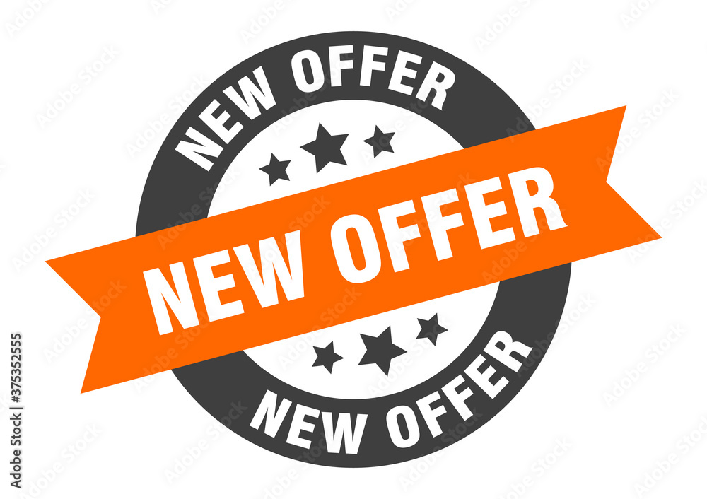 Fototapeta premium new offer sign. round ribbon sticker. isolated tag