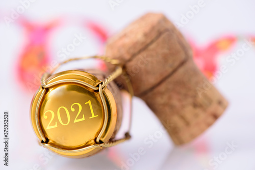 Champagne cork with year date 2021