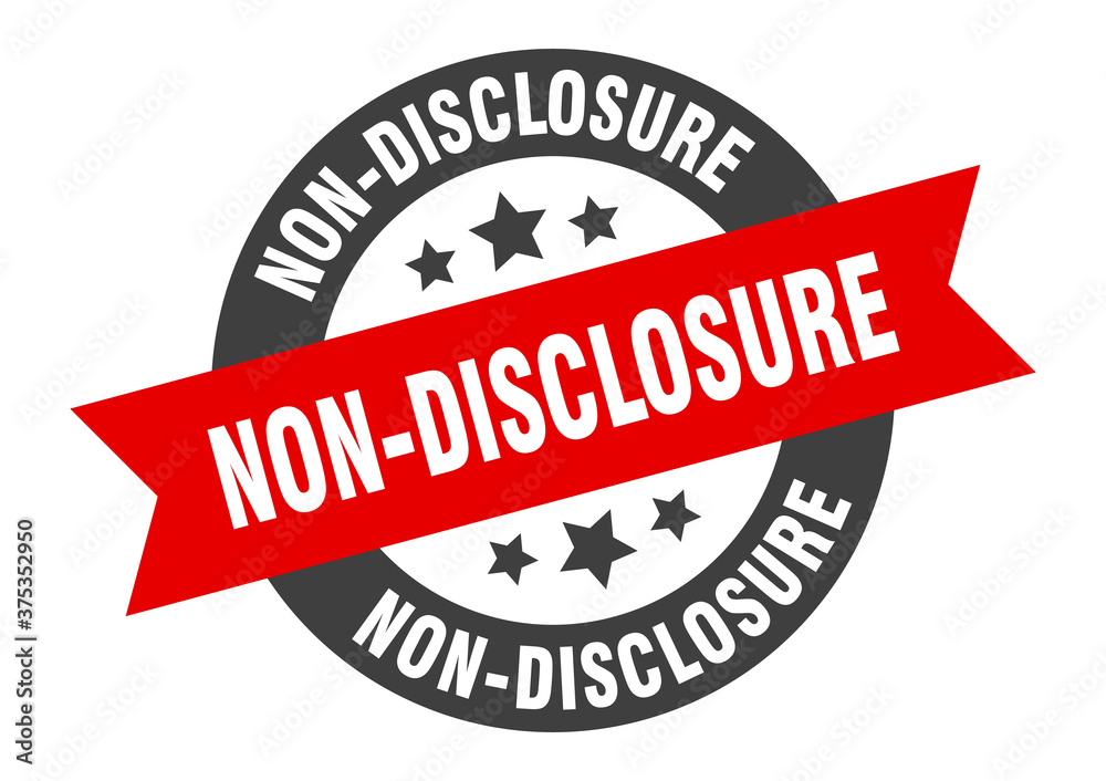 Fototapeta premium non-disclosure sign. round ribbon sticker. isolated tag