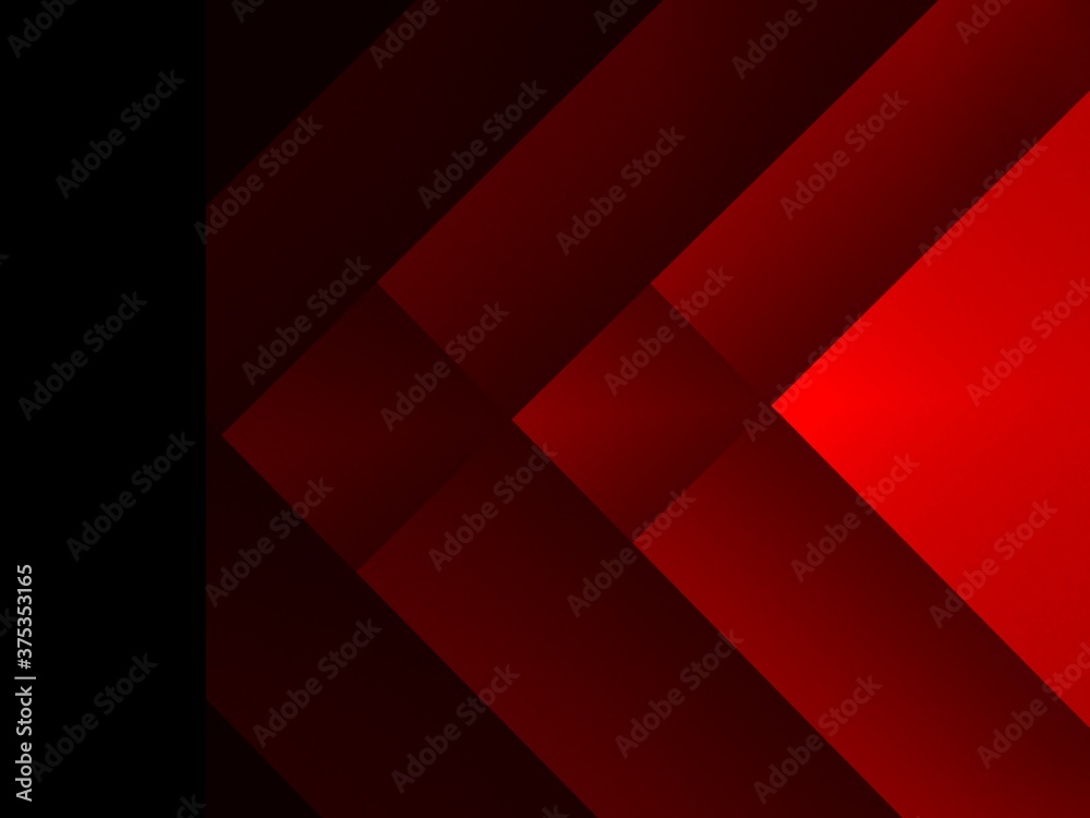 Obraz premium Triangular concentric patterns illustration overlap with red colour shade