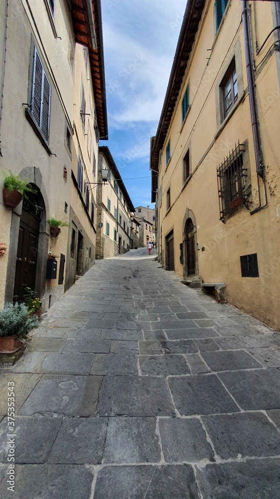 Details of the ancient city centre of Cortona, a town in province of Arezzo, Tuscany.