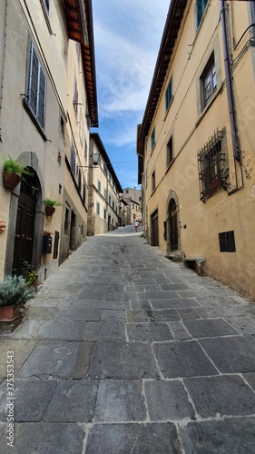 Details of the ancient city centre of Cortona, a town in province of Arezzo, Tuscany.