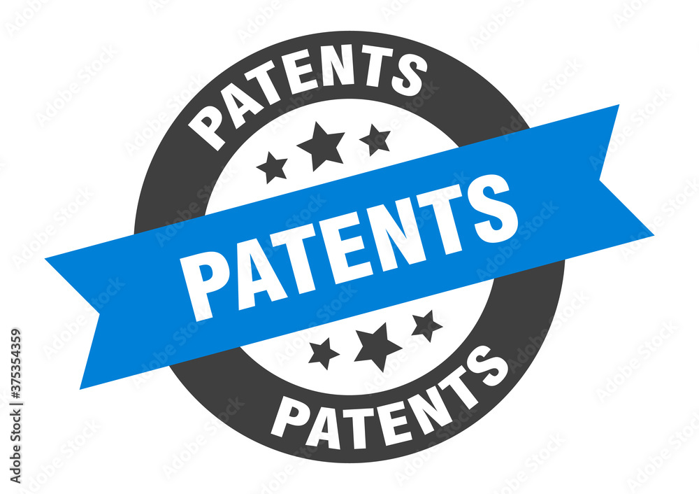Fototapeta premium patents sign. round ribbon sticker. isolated tag