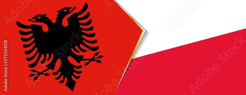 Albania and Poland flags, two vector flags.