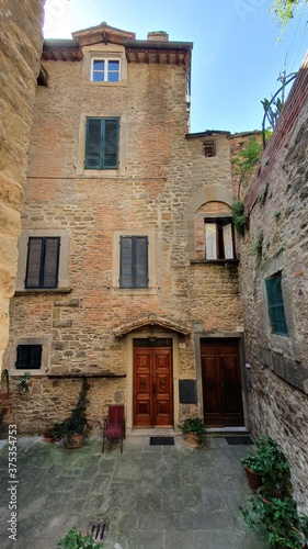 Details of the ancient city centre of Cortona  a town in province of Arezzo  Tuscany.