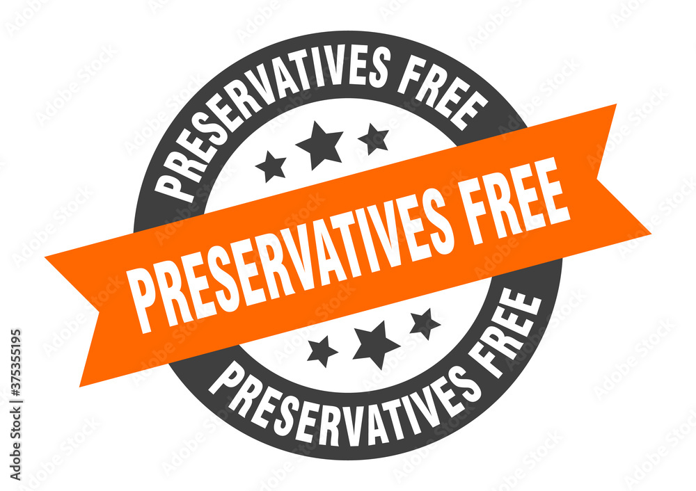 Fototapeta premium preservatives free sign. round ribbon sticker. isolated tag