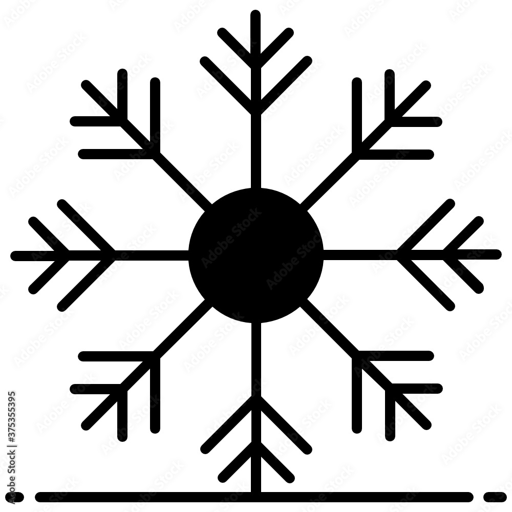 Christmas snowflake icon, symbol of winter season and snowfall
Christmas snowflake icon, symbol of winter season and snowfall