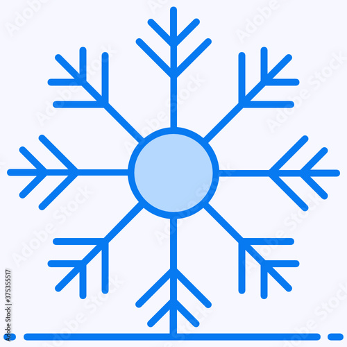  Christmas snowflake icon, symbol of winter season and snowfall 