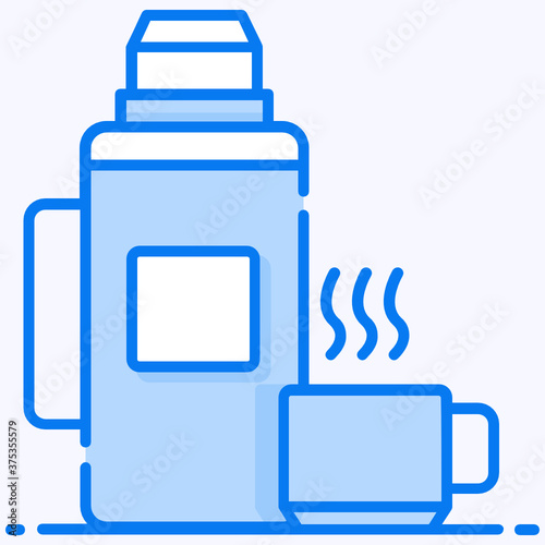 
Trendy flat vector design of thermos icon
