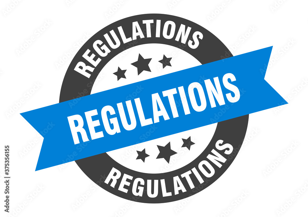 Fototapeta premium regulations sign. round ribbon sticker. isolated tag